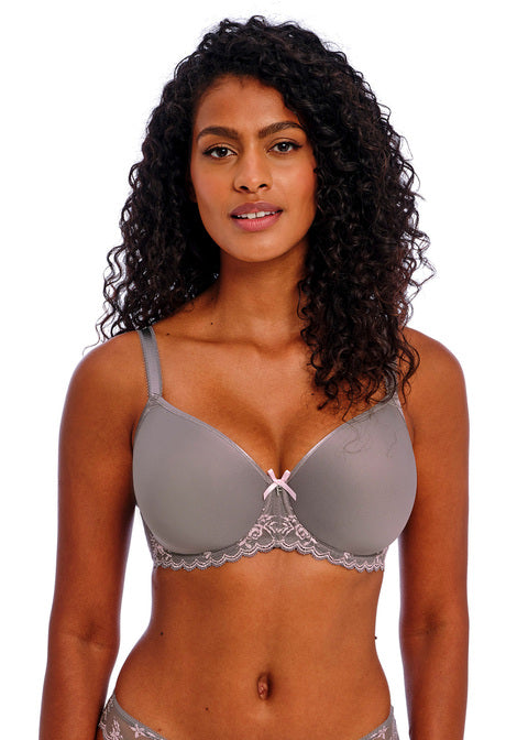 Offbeat Decadence Grey/Pink Spacer Bra