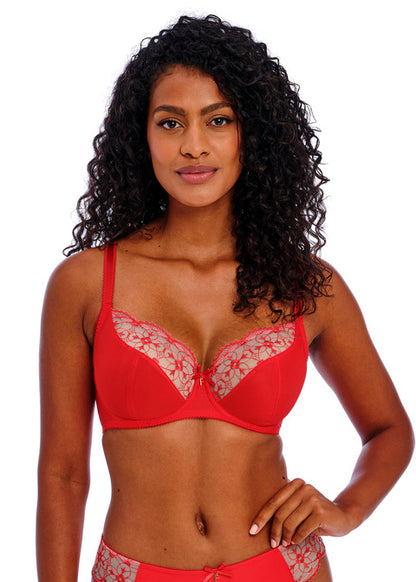 Hallie Chilli Red UW Plunge Bra