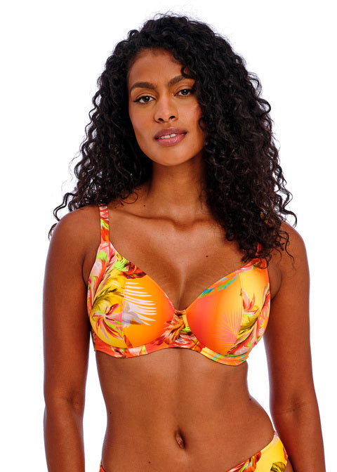 Miami Sunset Papaya Plunge Bikini Top