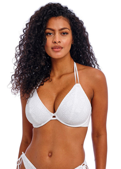 Nomad Nights White Halter Bikini Top