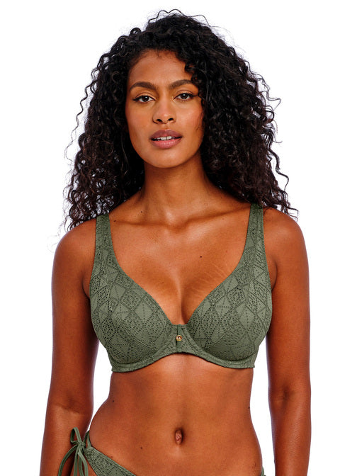 Nomad Nights Sage High Apex Bikini Top