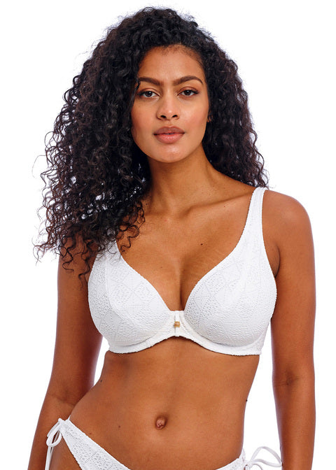 Nomad Nights White High Apex Bikini Top