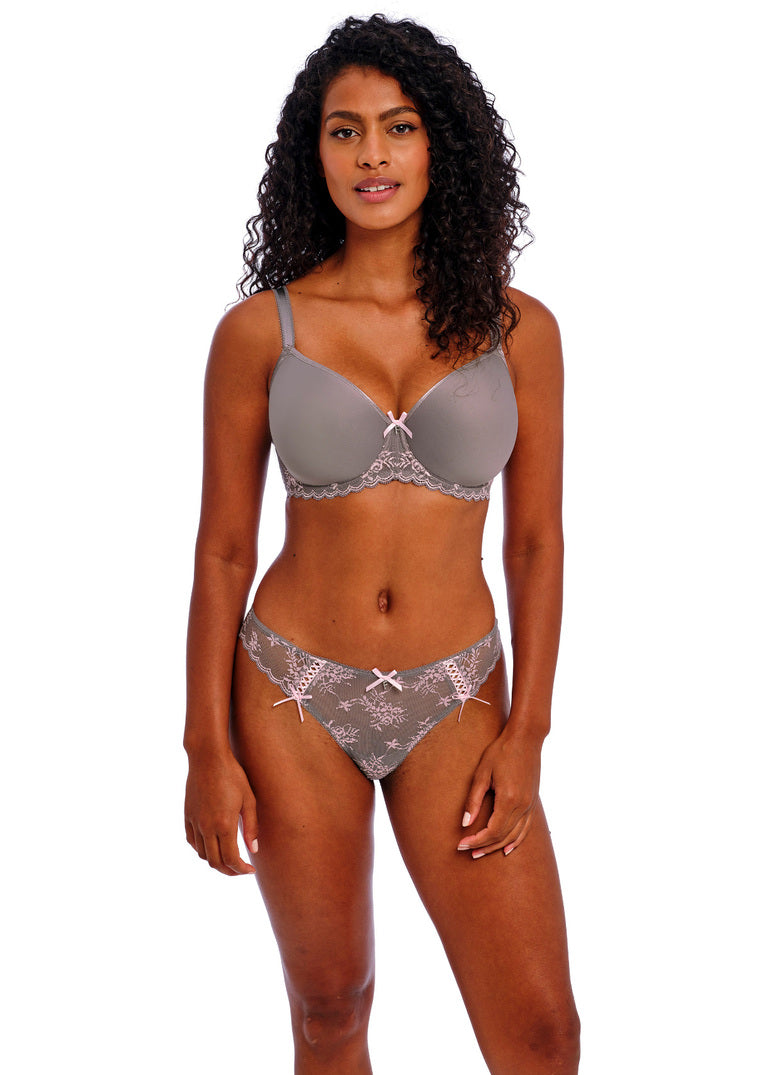 Offbeat Decadence Grey/Pink Spacer Bra