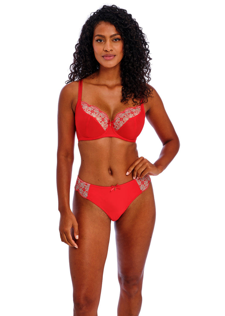 Hallie Chilli Red UW Plunge Bra