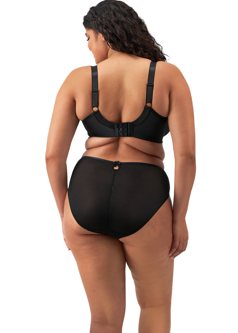 Teagan Black/Almond High Leg Brief