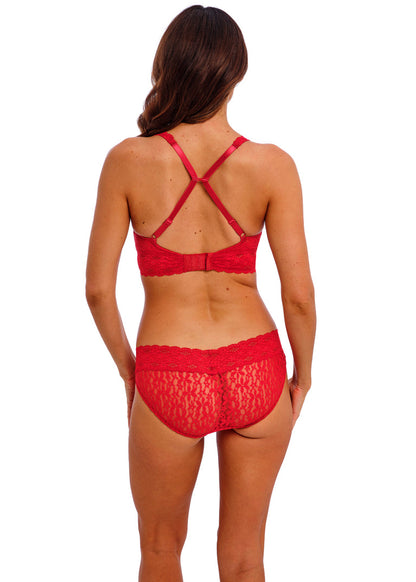 Halo Lace Red Underwire Bra