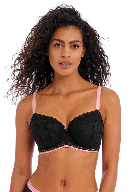 Offbeat Black Padded Half Cup Bra