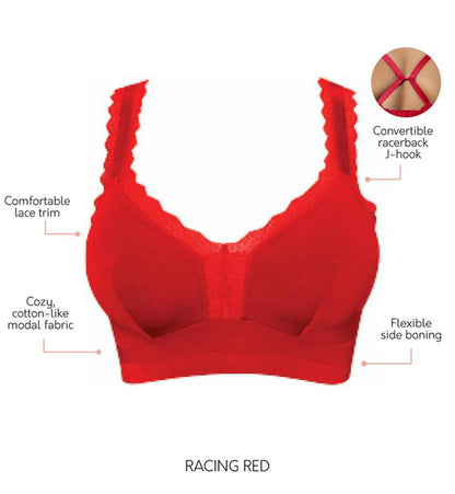 Dalis Bralette senza ferretto in cotone Racing Red